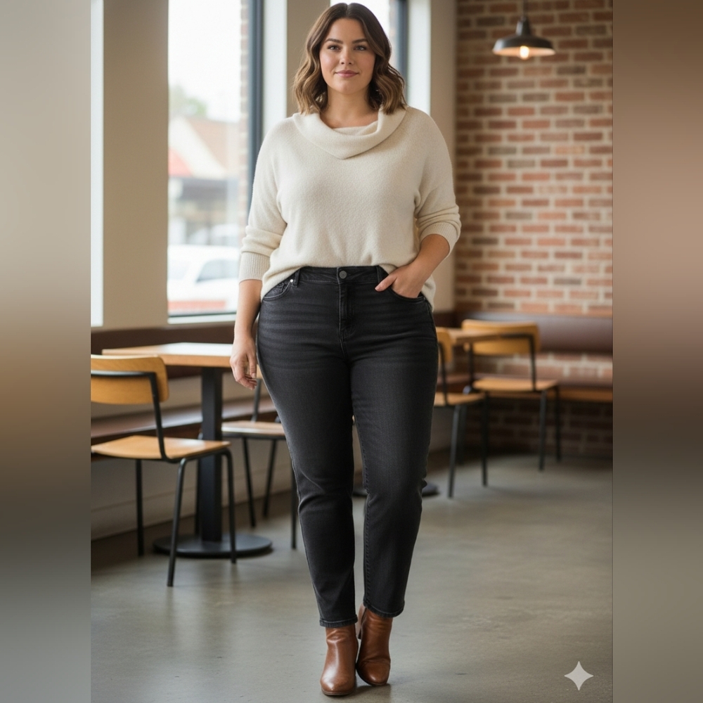 ​Democracy "Ab" solution Black Slim Straight Leg Jeans - Size 20W